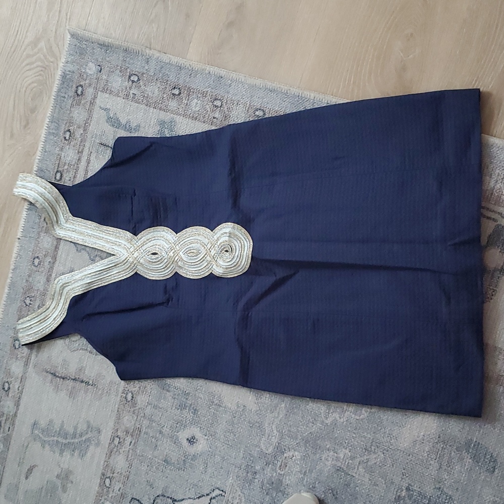 Lilly Pulitzer Navy Valli Shift Dress sz10